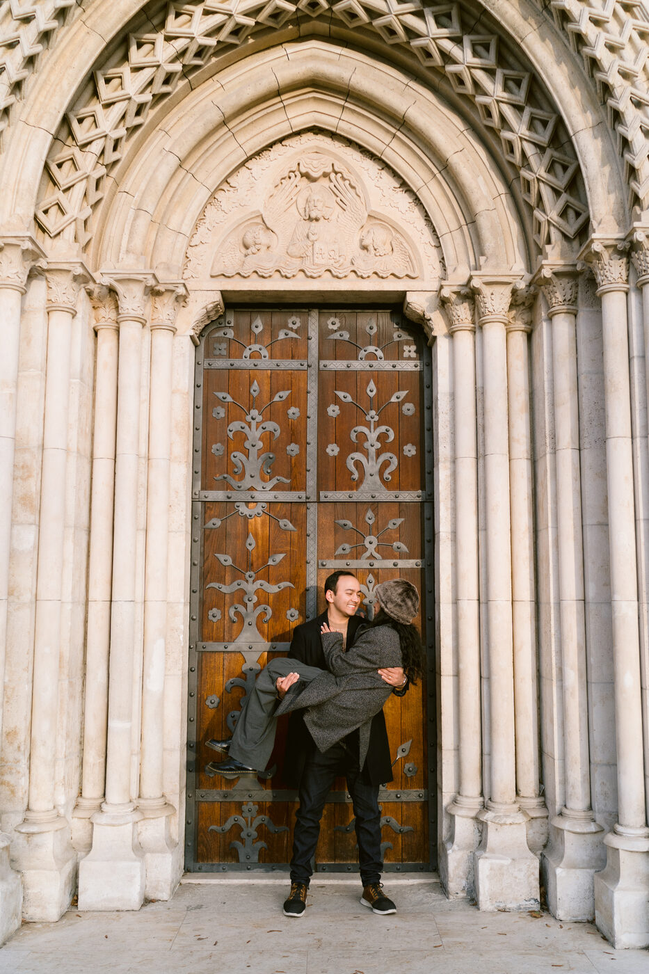 At the Gothic doorway