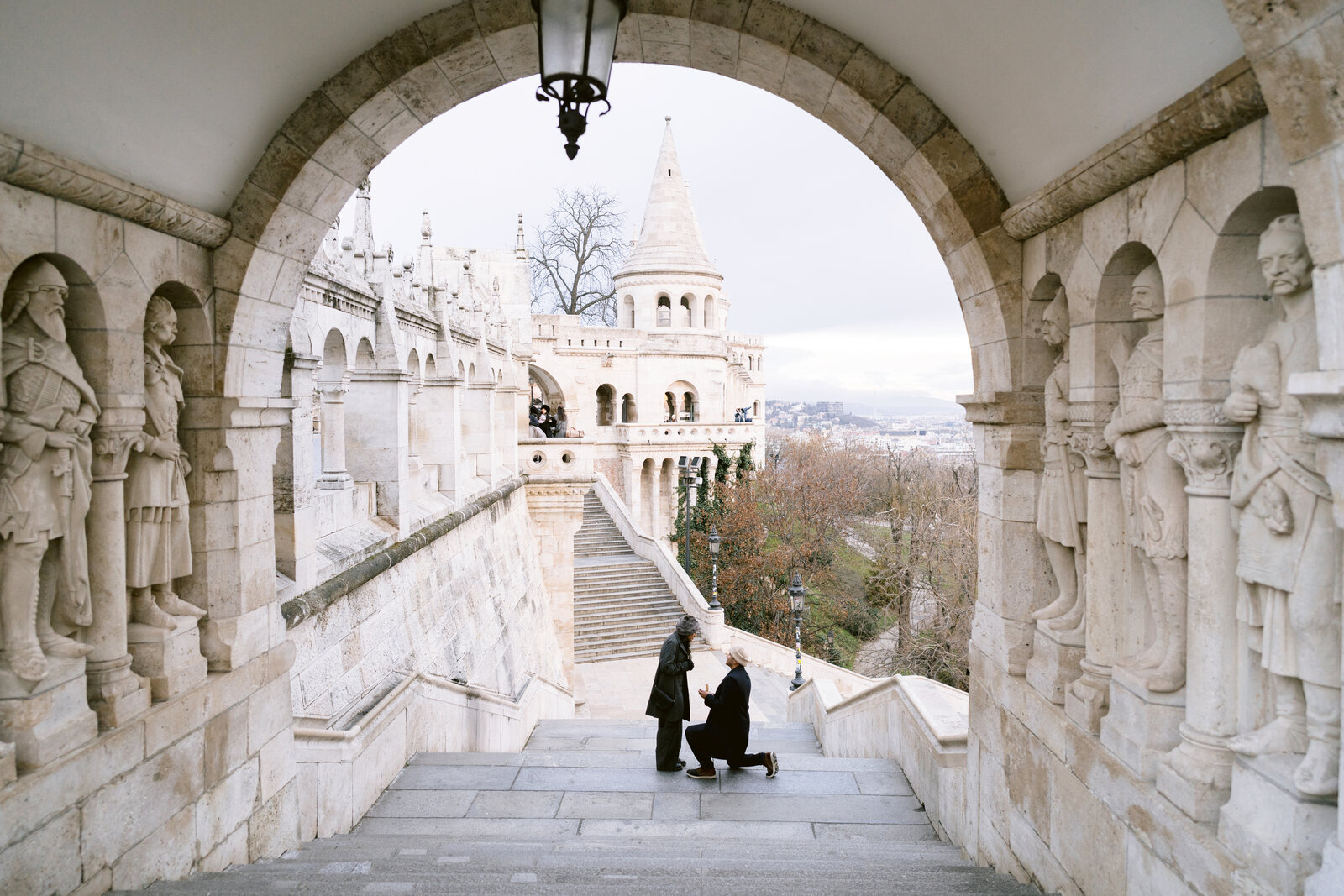 Rahul and Radhika at Fisherman's Bastion, Budapest